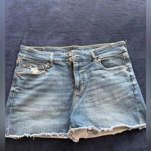 American Eagle Outfitters Light Wash Frayed Hem Denim Shorts